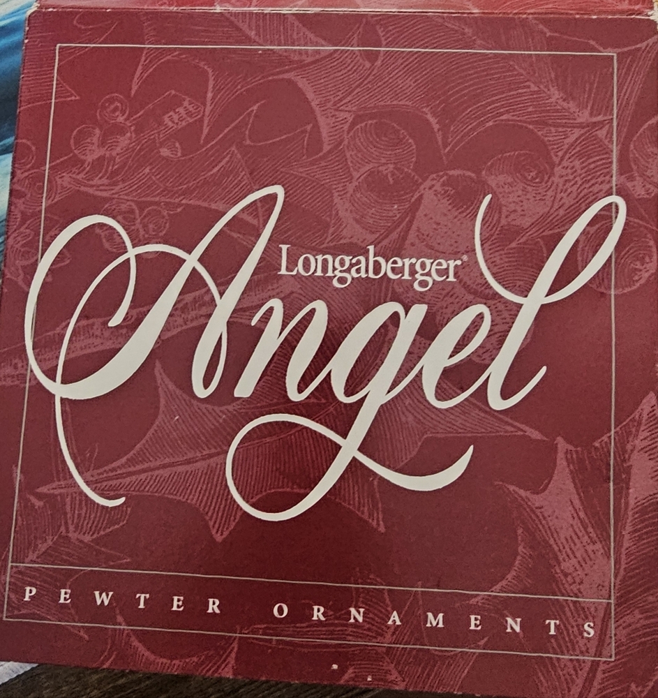Longaberger Angel Pewter Ornaments in Red Box